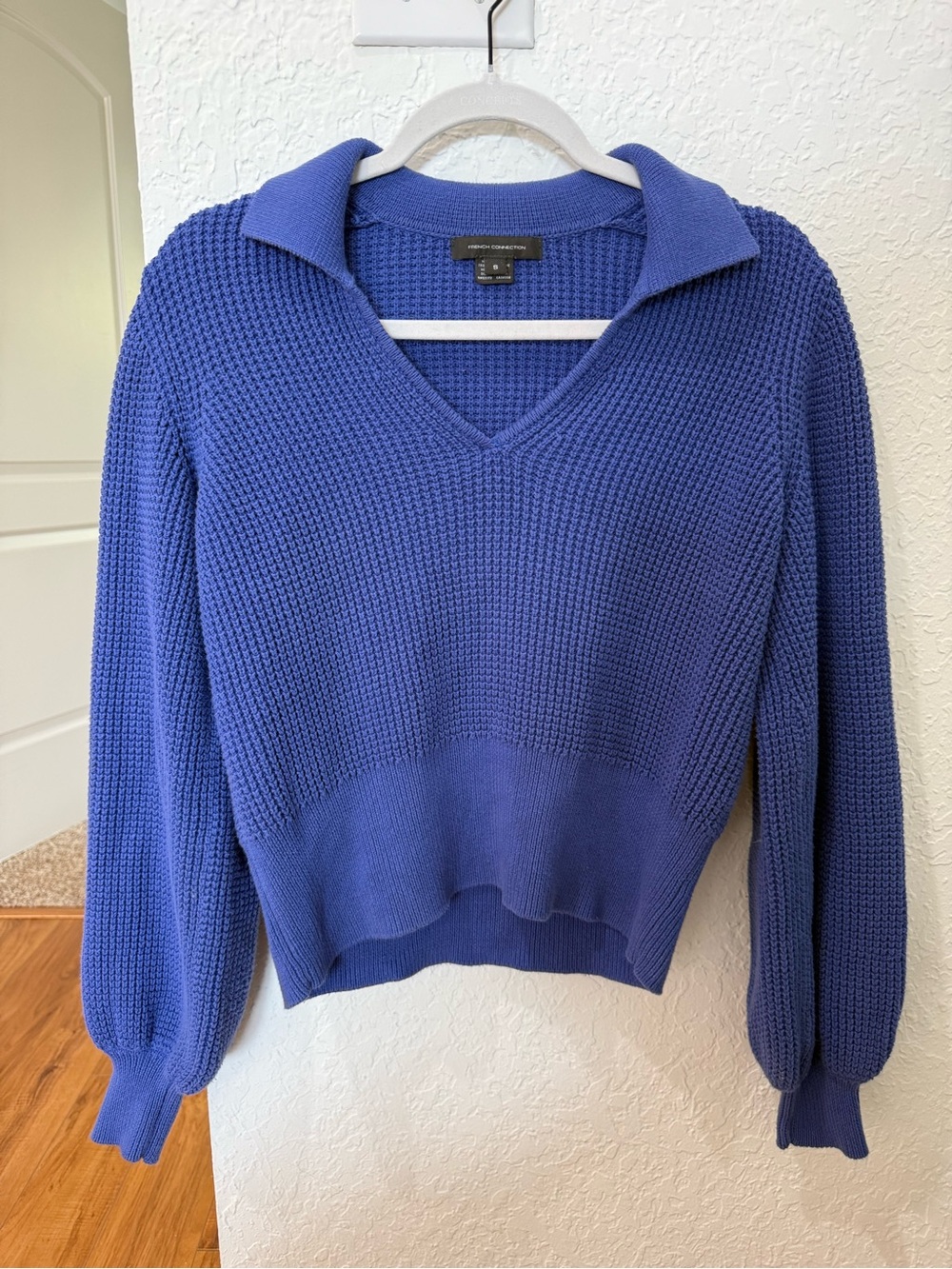 Women’s French Connection V-Neck Collared Sweater - Blue